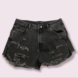 Zara distressed shorts